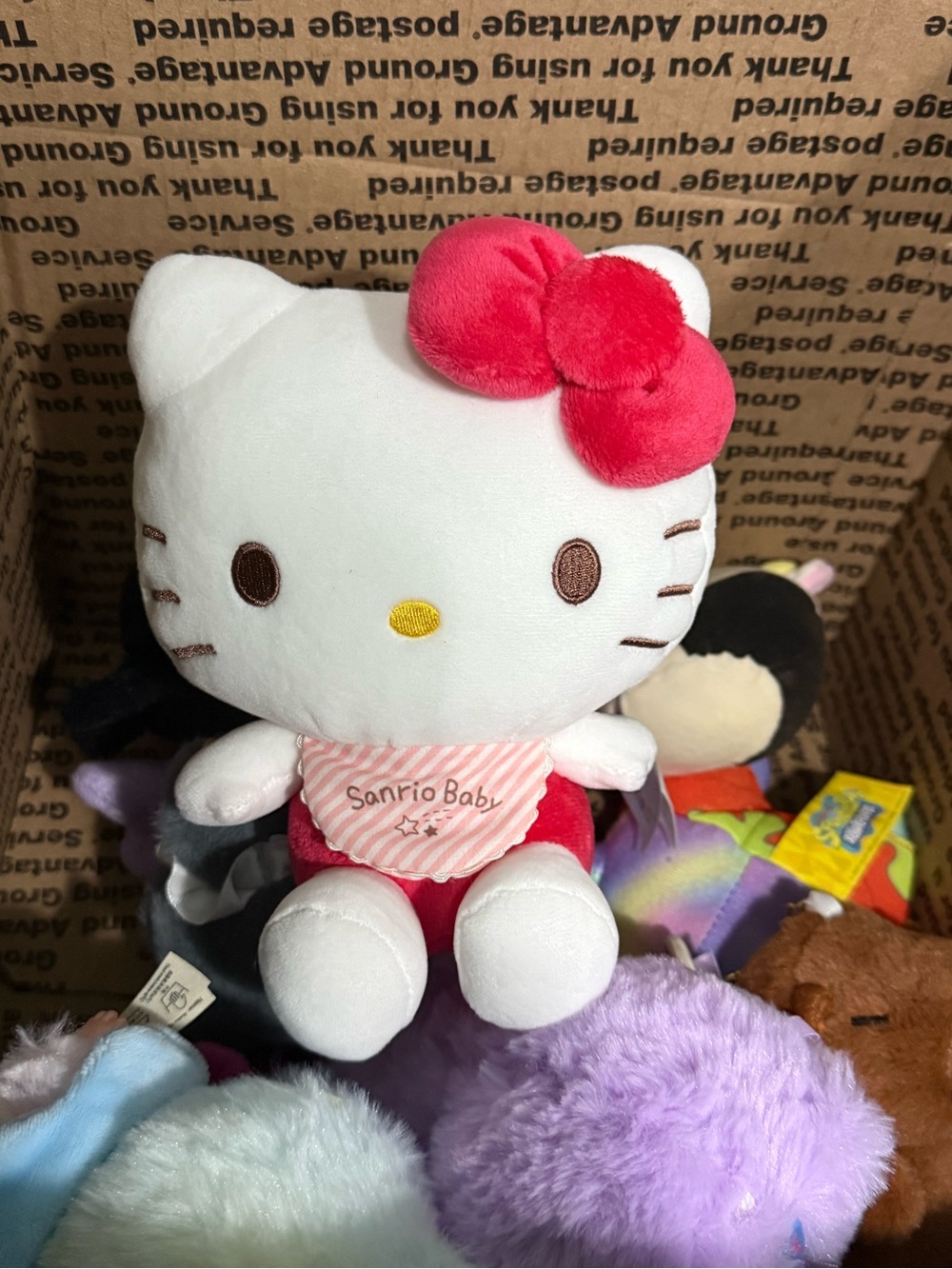 Sanrio Baby Hello Kitty Plush Rattle- White with Red Bow and Pink Outfit